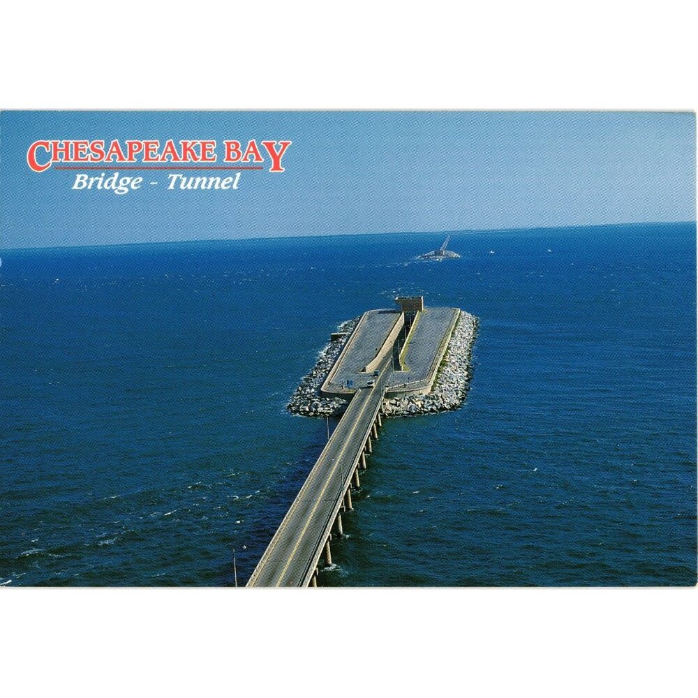 Chesapeake Bay Bridge Tunnel Postcard Scenic View Collectible Memorabilia
